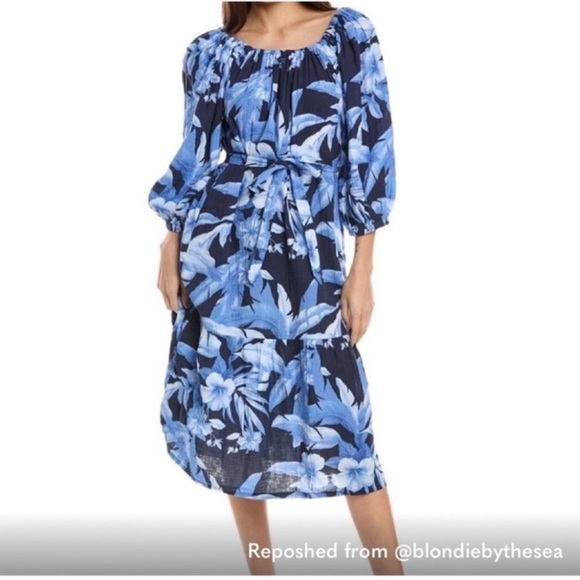 Tommy Bahama Blue Ruffled Tiered Sundress - Picture 13 of 14